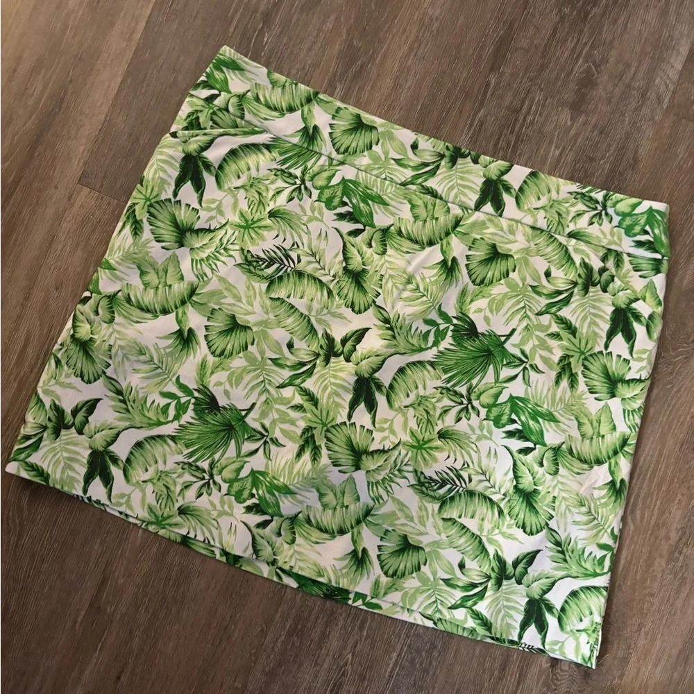 NWT Coral Bay Tropical Green Leaf Print Women's Skirt Sz PXL
